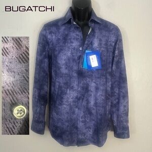 Bugatchi Stretch Long Sleeve Shirt Small New with tags 92% cotton/8% spandex